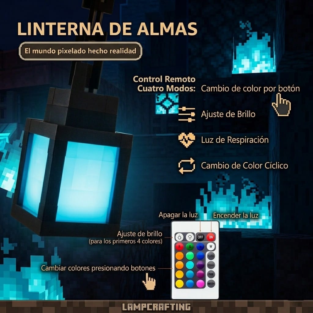 Linterna Minecraft LED con Cadena