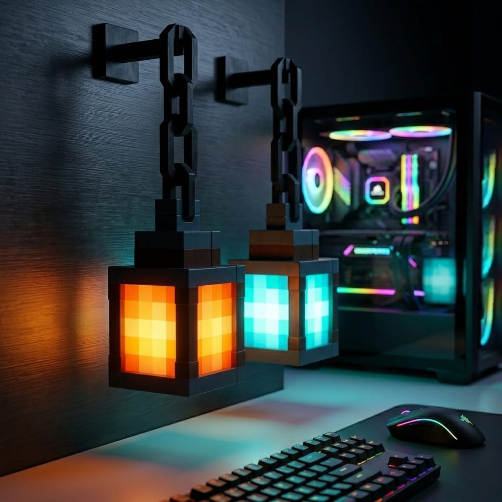 Linterna Minecraft LED con Cadena